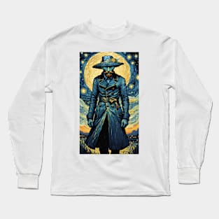 Starry Night Reverie: Van Gogh Portrait Inspired Long Sleeve T-Shirt